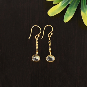 Pendientes Minimalistas de Plata de Ley 925 con Piedra Preciosa de Pirita Natural para Mujer - Product Image 1