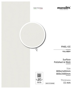 Carrelage en porcelaine pleine masse gris Pixel 800x2400mm 15mm, surface polie et mate, pour murs et sols intérieurs - Product Image 3