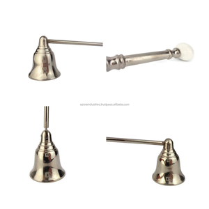 Bougie antique éteignoir élégant extincteur de bougie cloche en argent Doueur de flamme en métal Bougie en métal argenté par Azora Industries - Product Image 2