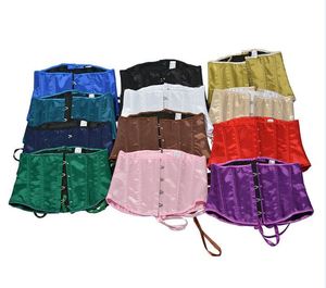 Women's Brown Satin Waist Cincher Firm Control Corset With Bow Decoration Breathable Shapewear For Daily Use - Product Image 4