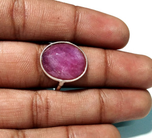 Bague en saphir rose naturel, argent sterling 925 massif, faite à la main, coupe ovale, style bohème, certifiée par un tiers, pièce maîtresse - Product Image 5