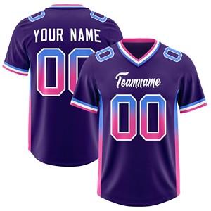 Jersey de Fútbol Americano Universitario con Cuello en V, Mezcla de Poliéster y Spandex, Costuras Personalizadas, Secado Rápido, Adhesivo de Transferencia Personalizado, Entrega Rápida - Product Image 4