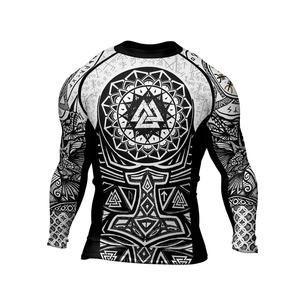 Camiseta de Compresión Personalizada para BJJ, Rashguard para Entrenamiento de MMA y Grappling sin Guantes, Transpirable, Elástica, Manga Larga - Product Image 2