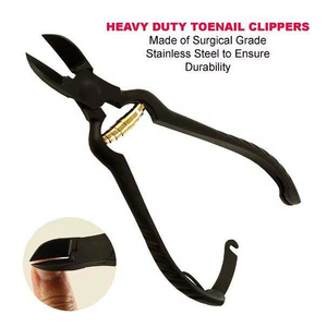 Surgical Grade Stainless Steel Matte <b>Black</b> Coating Heavy Duty Curved Blade Finger Care Pedicure Grooming <b>Trimmer</b> High Quality - Product Image 6