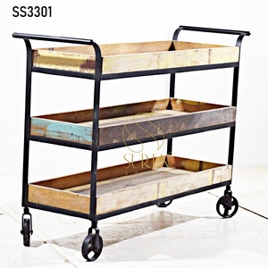 Chariot de rangement industriel compact à 4 roues pour cuisine extérieure et salle de bain - Product Image 1