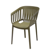 Chaise de salle à manger contemporaine en plastique à dossier à lattes, élégante, pour intérieur et extérieur, idéale pour hôtels et écoles