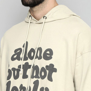 เสื้อฮู้ดโอเวอร์ไซส์ผู้ชาย ผ้าฝ้ายถัก แขนยาว สวมใส่สบายๆ สำหรับฤดูใบไม้ร่วง พิมพ์ลายตัวอักษรด้านหน้า ลายดาว - Product Image 5