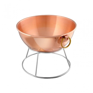 Bol à fouetter les blancs d'œufs en cuivre avec anneau, bol de mélange professionnel en cuivre, bol à fouetter les œufs, bol de cuisine pour la pâtisserie, bol de chef pâtissier - Product Image 3