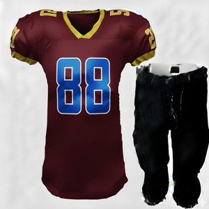 Uniforme de football américain personnalisé en gros, grande taille, manches courtes, 100% polyester, qualité unique pour les équipes - Product Image 1