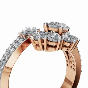 New Design Eternal Bloom of Pear Lab Grown <b>Diamond</b> <b>Ring</b> Round & Pear Cut Gold Luxury IGI Certified VVS Clarity Women - Product Image 3