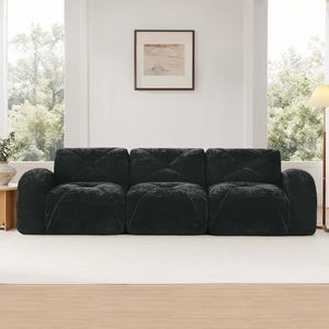 Divano Componibile Ergonomico 110 Senza Struttura in Velluto Morbido, Design Ergonomico, Spugna ad Alta Densità 32D, Antiscivolo, per Soggiorno - Product Image 2