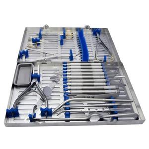 Kit Profesional de Instrumentos para Implantes Dentales, Herramientas para Injerto Óseo, Pinzas, Raspadores, Jeringa, Acero Inoxidable, Estuche Plateado, Manual - Product Image 6
