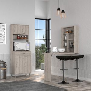 Winnipeg grigio chiaro 2 pezzi Set da cucina funzionale tavolo da pranzo e dispensa per la sala da pranzo della vostra casa - Product Image 1