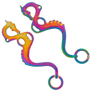 Mors de cheval Hackamore en acier inoxydable plaqué arc-en-ciel Dragon de haute qualité, mors Western Premium, équipement équestre durable - Product Image 3