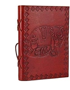 indian Handmade A5 Vintage Notebook Unisex Paper <b>Leather</b> Journal Diary with Embossed Elephant Logo Custom Thread Sewing Binding - Product Image 2
