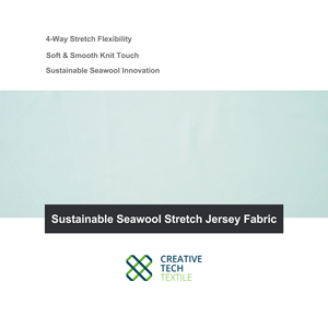 SWL-CK0128 Tejido Jersey Elástico en 4 Direcciones de Lana Marina Reciclada PET/Spandex=85/15, Sostenible, Mezcla de Lana Marina Reciclada PET para Camisetas - Product Image 6