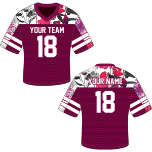 Maillots de football américain personnalisés OEM, imprimés par sublimation, respirants, grandes tailles, manches courtes, maillots d'entraînement personnalisés - Product Image 5