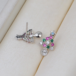 Ensemble de chaînes de sapin de Noël en argent S925, accessoires de bricolage pour femmes, perles de cheveux vides de 5-68-9 mm, nouveau support 2837, ensemble de bijoux fins - Product Image 3