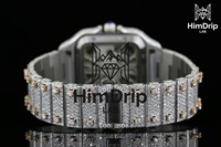 Exportqualität Herren Diamantbesetzte Mechanische Uhr Luxuriöse Automatikuhr Edelstahl Mode-Armbanduhr zum Verkauf