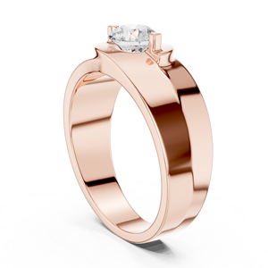 Bague solitaire pour homme en or jaune avec diamant de laboratoire – Bijou moderne pour fiançailles et mariage - Product Image 5