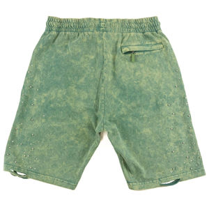 Shorts con lavado ácido de tendencia, textura suave, lavado descolorido y ajuste cómodo, ideales para looks casuales y streetwear. - Product Image 2