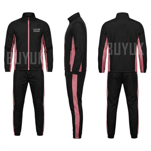 Men's Grey <b>Yellow</b> <b>Tracksuit</b> Full Sleeve Zipper Stand Collar Sporty Regular Fit Polyester Autumn Wear - Product Image 2