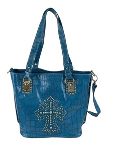 Premium Quality Turquoise Gator Synthetic Purse With Rhinestone & Beaded Cross Bohemian Style Tote Bag Supplier - Product Image 1