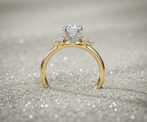 Bague de fiançailles en diamant de laboratoire Stonewels avec pierres latérales accentuées en taille marquise pour bague de mariée en or de luxe certifiée - Product Image 3