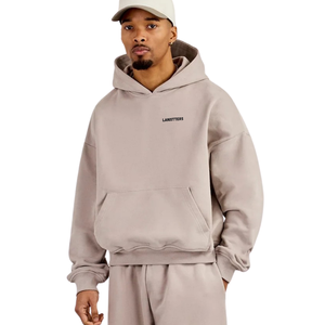 Mens Relaxed Pullover Hoodie with Wide Leg Open Hem <b>Trousers</b> Two Piece Tracksuit Adjustable Hem Drawstring Waist Long Sleeve Set - Product Image 3