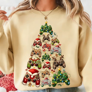 Sweat à capuche professionnel pour femme, motif contrôleur de jeu rétro amusant, design Noël, Père Noël, jeu vidéo, sapin de Noël, gamer, pour garçon - Product Image 3