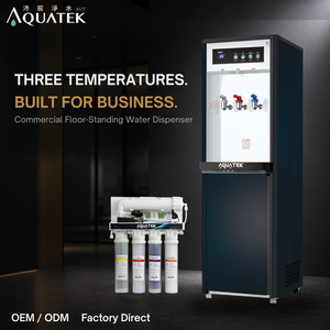 Distributeur d'eau autonome Aquatek AQ-1123, eau chaude, tiède et froide, réservoir de 10 L, acier inoxydable, système RO commercial - Product Image 1