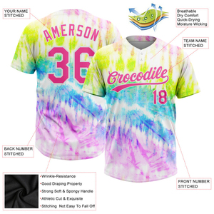 Yourteams <b>Tie</b> <b>Dye</b> Baseball Jersey Unisex Short Sleeve Sublimated Breathable Digital Print Adult All Seasons Regular Fit - Product Image 4