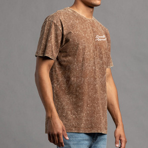 T-shirt pour homme en coton 100% avec effet délavé, de haute qualité, séchage rapide, léger, style décontracté, style urbain, mode moderne - Product Image 3