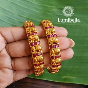 18K Gold Plated Stainless Steel Charm Bangle with Zircon - Product Image 2