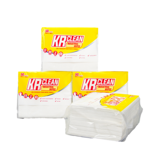 Paños de Limpieza Blancos Biodegradables Ecológicos Industriales No Tejidos Krclean, 50 Hojas de 25x25cm, Toallas Absorbentes para Muebles - Product Image 1
