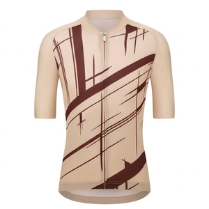 Maillot de cyclisme à manches courtes à motif géométrique noir et blanc pour homme, fermeture éclair intégrale, haut de sport en mesh - Product Image 3
