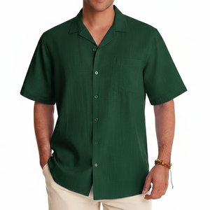 Breathable Quick Dry Eco-Friendly Summer Men's <b>Shirts</b> Short Sleeve Casual Spandex/Polyester Bulk Supply Wholesale Price - Product Image 1