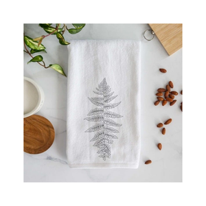 Serviette de cuisine en coton style ferme, motif feuilles vertes tendance, 40x60 cm, 280 GSM, tissu absorbant et doux, certifiée ISO 9001, durable pour le nettoyage de la cuisine - Product Image 6