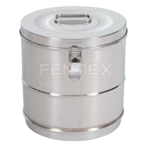 Tambour de stérilisation manuel allemand en acier inoxydable pour instruments chirurgicaux vétérinaires, finition polie miroir, équipement médical - Product Image 2