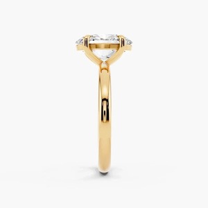 Bague de fiançailles solitaire en or 14 carats avec diamant de laboratoire taille ovale, classique à 4 griffes, bijoux de luxe pour mariage - Product Image 3