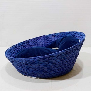 Cama para Mascotas Hecha a Mano con Jacinto de Agua, Cesta Tejida para Perros y Gatos con Cojín Suave, Nido Natural para Mascotas - Product Image 6