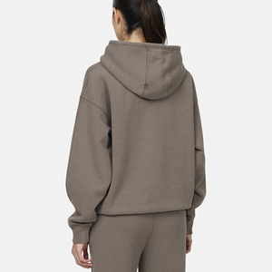 Sudadera con Capucha Extra Grande para Mujer, Color Sólido, Hombros Caídos, Manga Larga, Tejido de Algodón, Ropa Casual de Otoño - Product Image 2