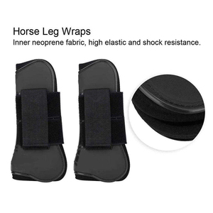 Protège-tendons personnalisables pour l'équitation, en maille et néoprène, pour la protection des jambes, noirs, pour l'extérieur - Product Image 3