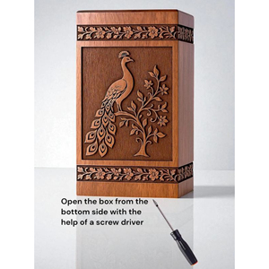 Custom Logo Wooden Urn for Wholesale Supply Wooden Cremation Urn with Printed Design Option by AYAANS - Product Image 3