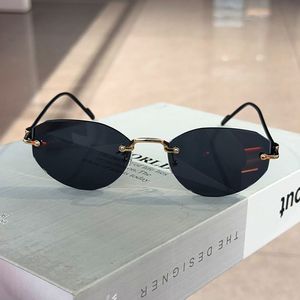 Gafas de Sol de Lujo de Moda 2026 para Hombre y Mujer, Montura Metálica Cuadrada sin Aro, Alta Calidad, UV400, Diseño en Dorado - Product Image 2