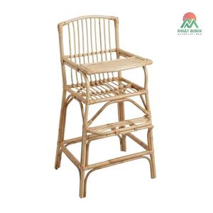 Silla Alta para Bebé Nhat Minh de Ratán, Respaldo de Listones, Silla de Comedor para Niños Pequeños, Diseño Rústico, Forma Rectangular Resistente - Product Image 2