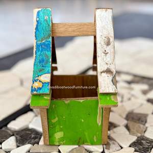 Fournitures de jardin artisanales, décoration intérieure, pots de fleurs / plantes avec design maison, bois de bateau recyclé, couleur originale, vente en gros - Product Image 4