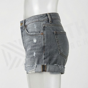 Shorts en jean pour femmes, couleur personnalisée, taille haute élastique large, style vintage, décontracté, été, jeans pour filles, tenues streetwear Y2K - Product Image 3