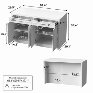 Islas de Cocina de Madera de Caucho de Vietnam + MDF, Apariencia Moderna, Almacenamiento, Función Móvil - Product Image 2