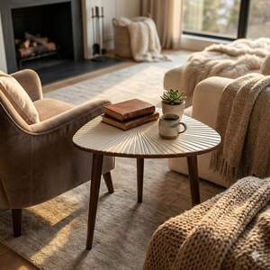 Wooden Triangle Coffee <b>Table</b>, Easy-to-Assemble Home Decor Bedside <b>Table</b>, Nightstand Coffee End <b>Table</b> for Living Room - Product Image 3